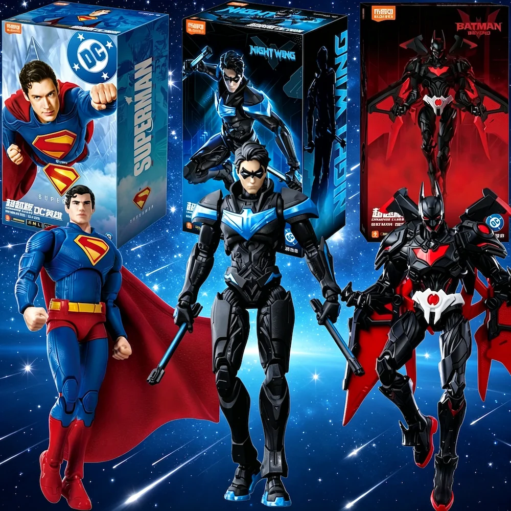 

BLOKEES Nightwing Superman Batman Beyond Original Gunn David DC David Justice League Comics Action Figure Assembled Model Toy