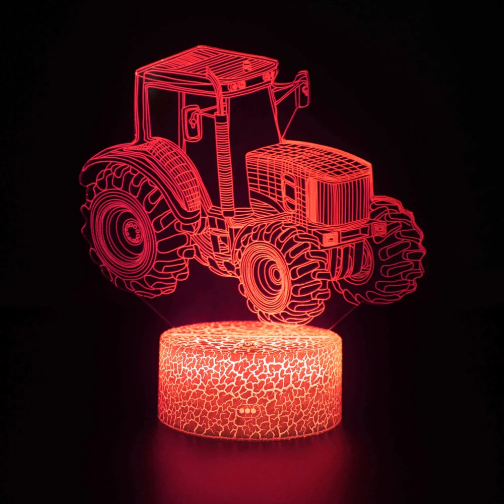 Nighdn 3D Illusion Lamp for Kids Tractor Car Night Light 7 Colors Changing Bedroom Decor Birthday Gifts for Boys Girls Baby