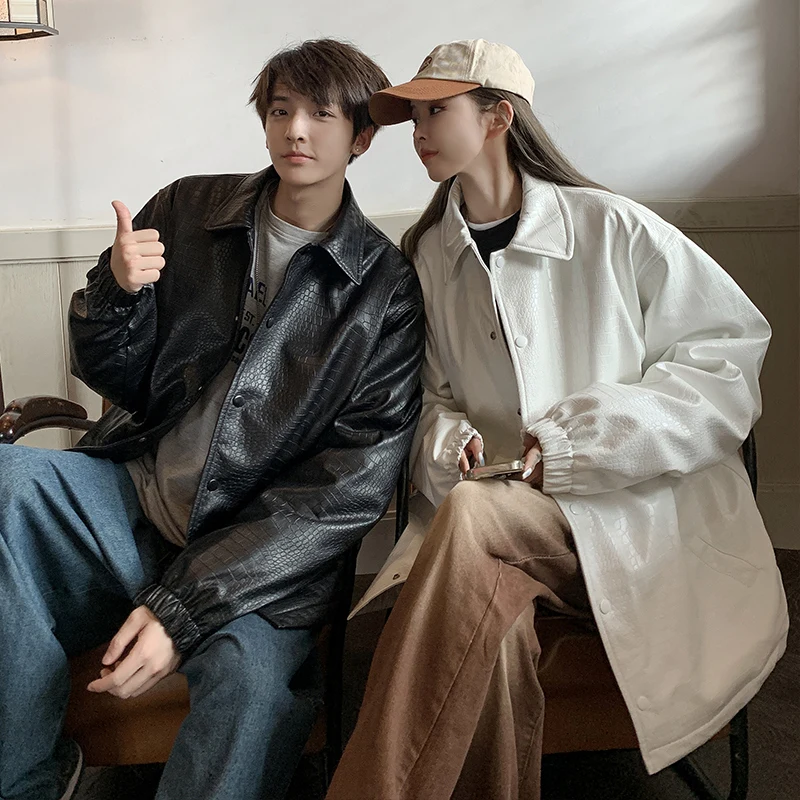 

Advanced Leather Jaet Men's Trendy Brand College Students ex Spring Autumn Thin Cotton Cotton Top for Couples