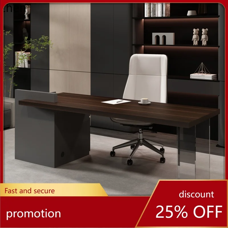 

ZML Modern Simple Desk Minimalist Home Desk Premium Inductor Computer Desk Solid Wood Workbench