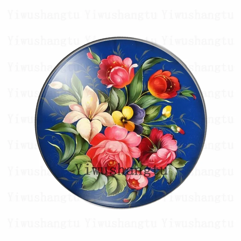 Beauty red flower rose background with flower 12mm/20mm/25mm/30mm photo glass cabochon demo flat back Making findings