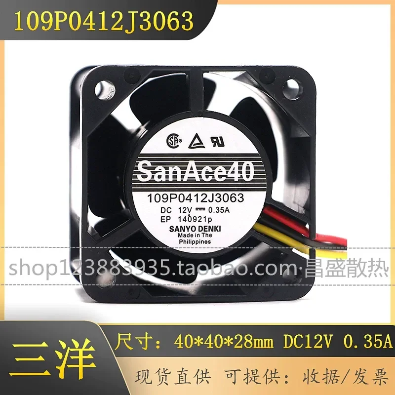 for Sanyo 4028 12V 0.35A 4CM Server 4-Pin Temperature Control Fan 9PH0412P3J033