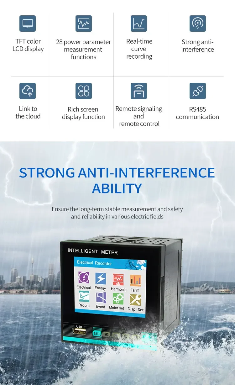 

Multi-function 3 Phase Power Meter Recorder Data Logger Chart Logger