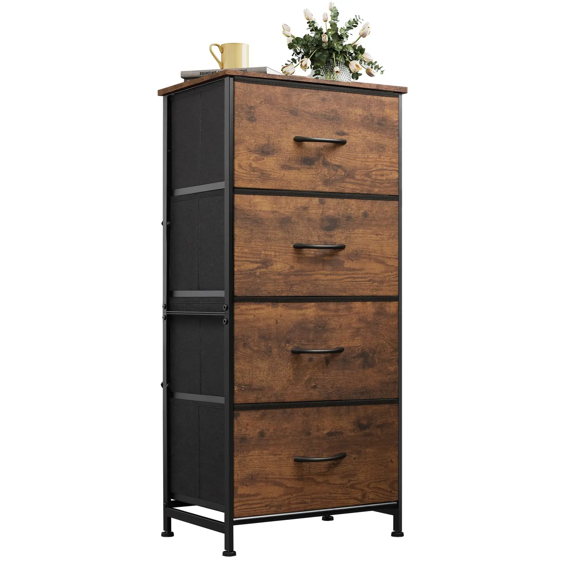 #Modern Non-Woven Fabric Study File Cabinet for Bedroom Simple Living Room Bedside Storage Cabinet Against the Wall