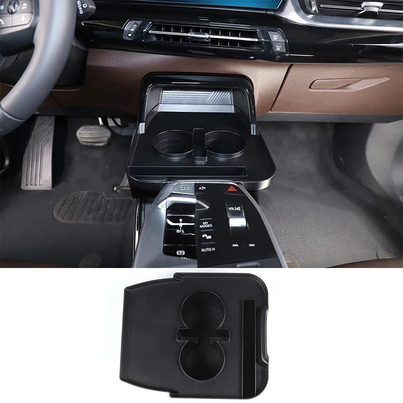 

For BMW X1 U11 2023 2024 ABS Black Car Center Console Tea Cup Holder Storage Box Car Accessories