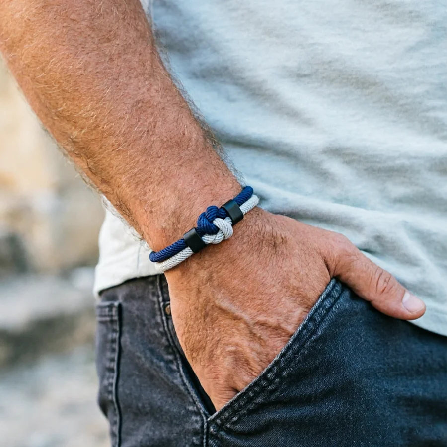 Glücksarmband mit konzentrischen Knoten, doppellagig, farbig, mit Magnetverschluss, handgefertigt, gewebtes Armband, Office Charm Homme Purseira