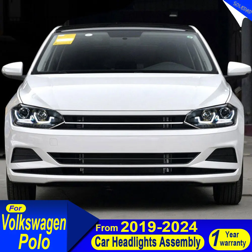 Faro delantero para Volkswagen POLO 2019-2024 coche автомобиль amplia тоы LED DRL Hella lente de xenón Hella Hid H7 POLO C