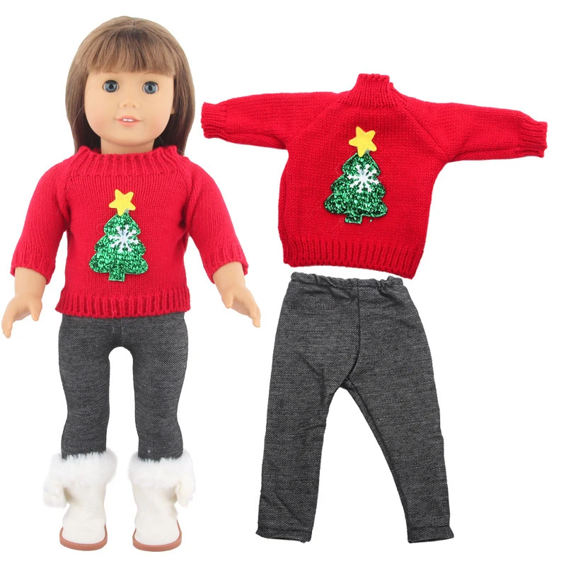 

Doll Clothes Set For 18 Inches American Dolls Sweater+Pants/Dress Clothing Suit Outfit For 45cm Baby New Born/Russia Girl Doll