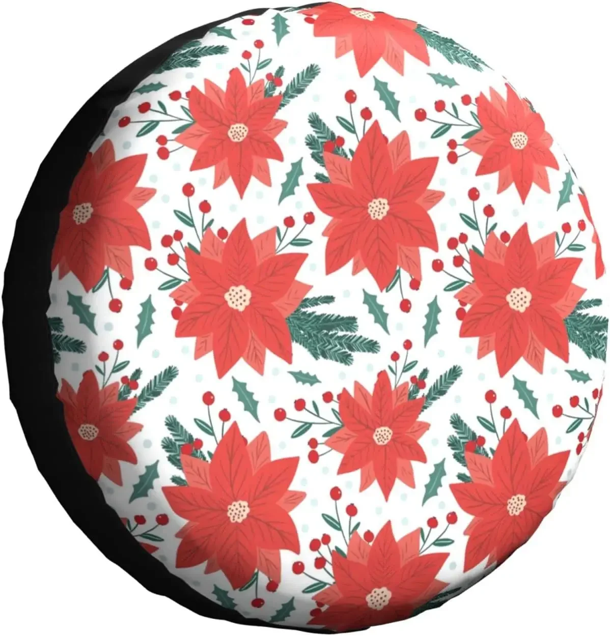 

Чехол для запасных шин, универсальный чехол для шин, с листьями и красными цветами, для колес, для защиты от атмосферных воздействий и пыли, защита от УФ-лучей