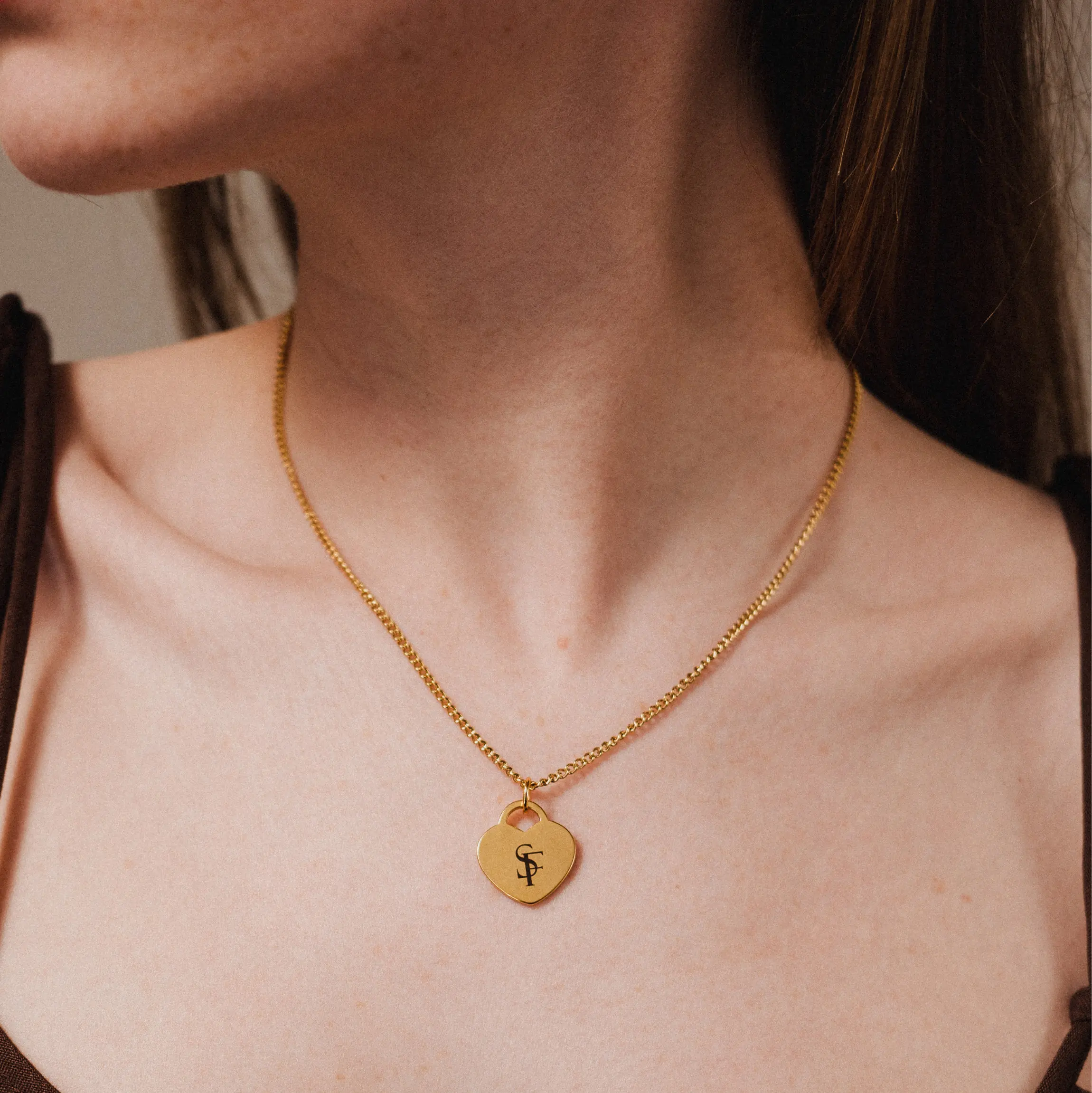 2023 Custom Tf Heart Designer Pendant Necklace Personalize Engraving Initial Name Necklace Stainless Steel Women Jewelry Gifts