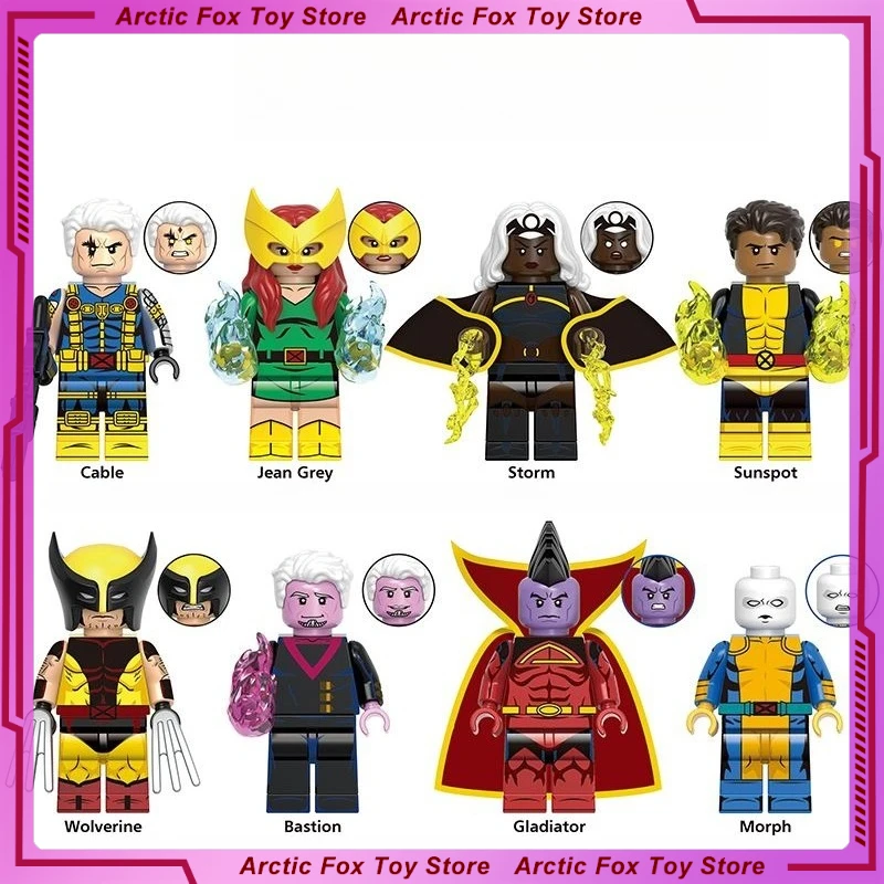 

5cm New Superhero Movie Figure X-Men Peripheral Assembling Building Blocks Desktop Decoration Ornaments Kids Birthday Gift Toys