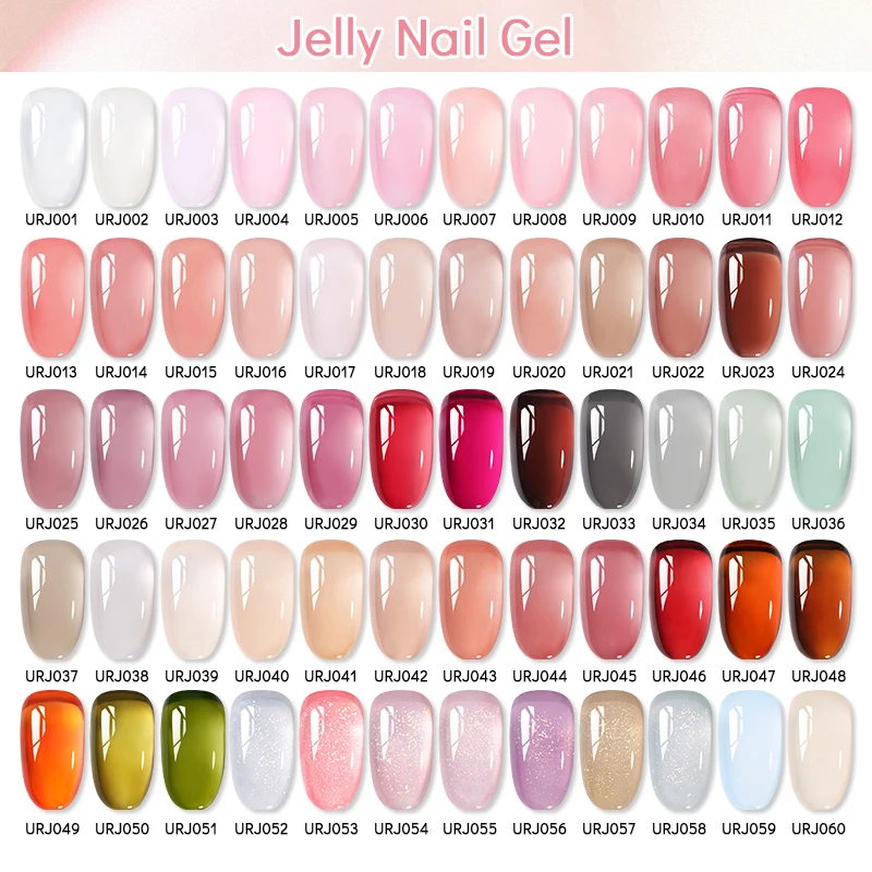 UR SUGAR 15ml Jelly Nude Gel Nail Polish Light Pink Translucent Color Soak Off UV LED Gel Varnish Nail Art DIY Fashion Manicure