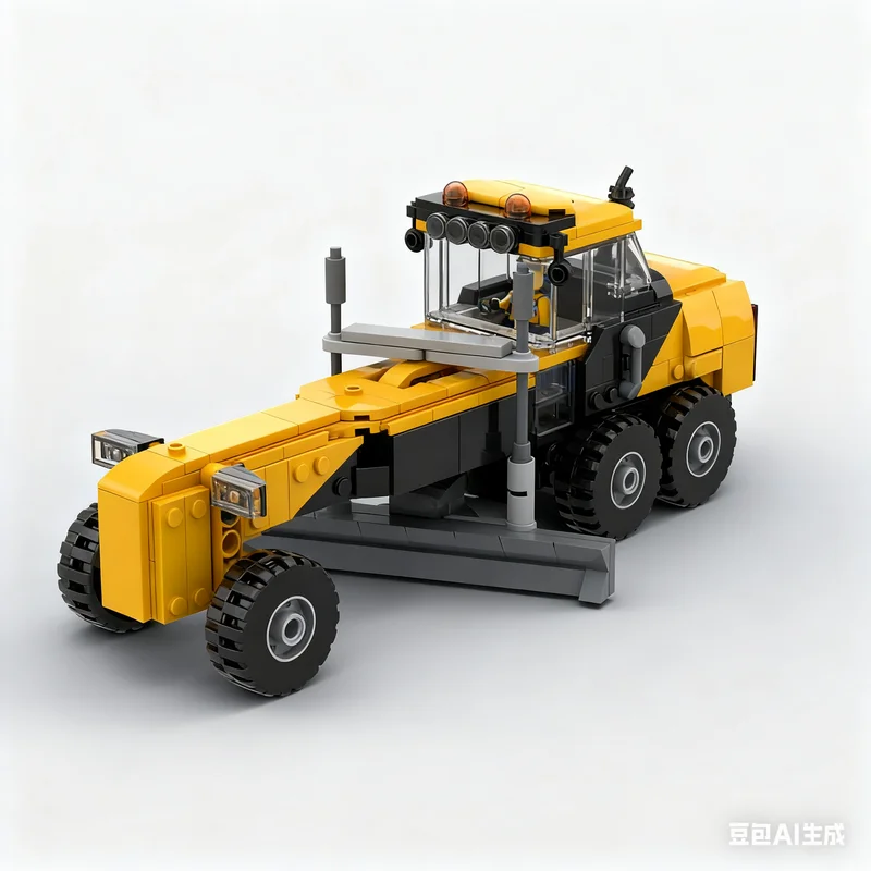 

417PCS MOC Creative Model Road Grader Premium Display Assembly Building Blocks DIY Home Decor Gift Collectible Set Display Gift