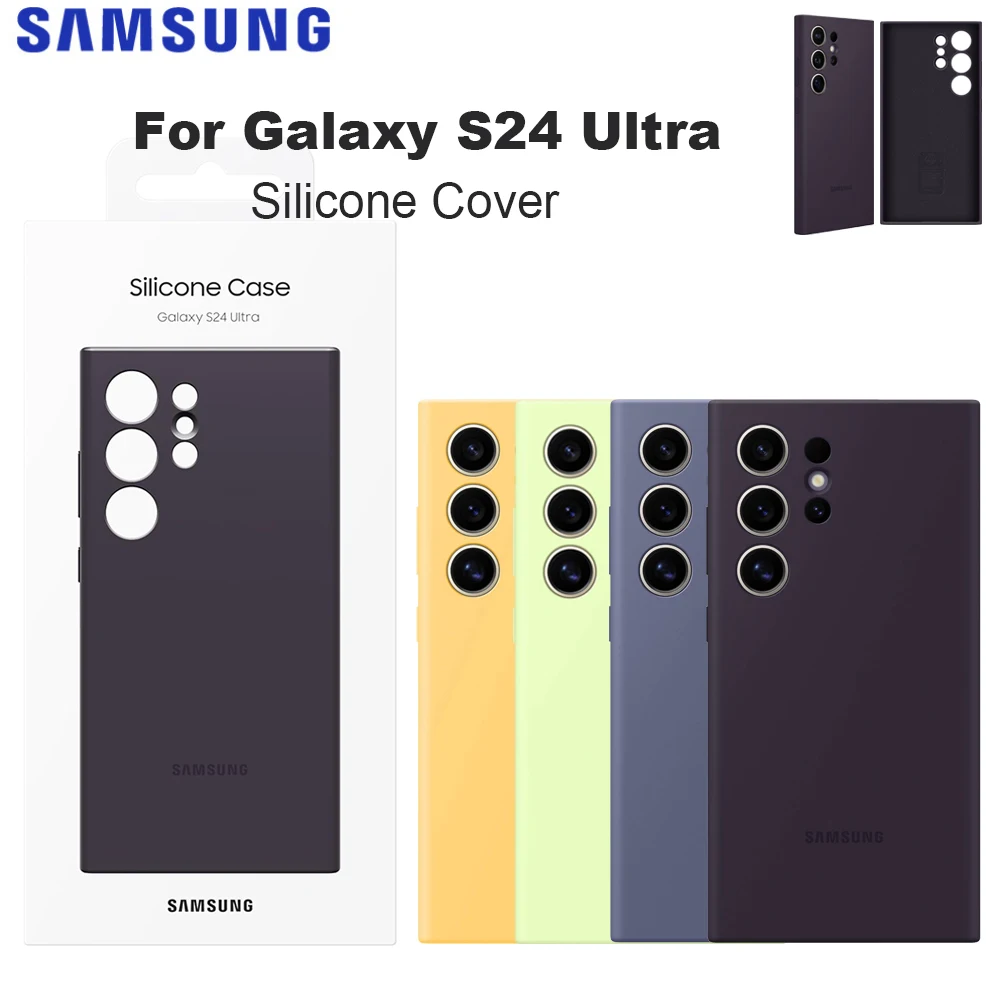 Original For Samsung Galaxy S24 Ultra Case High Quality Soft Silicone Cover S24Ultra Phone Case Shell & Box EF-PS928TGEG