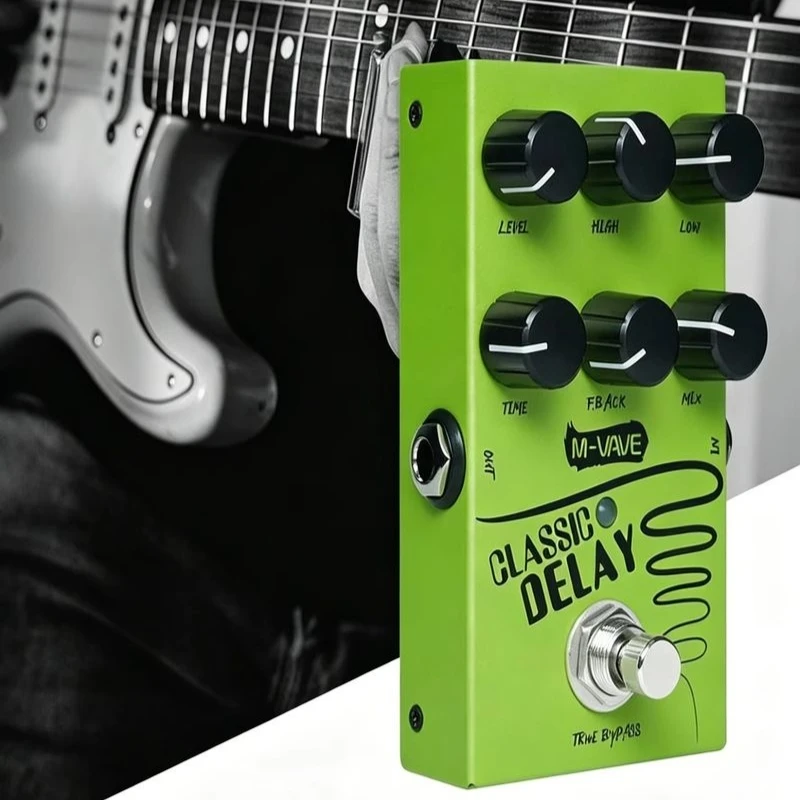 In-Stock M-Vave Classic Delay Guitar Effect Pedal, 600ms Delay Time True Bypass For Electric Guitar & Bass Pedalboard view 2