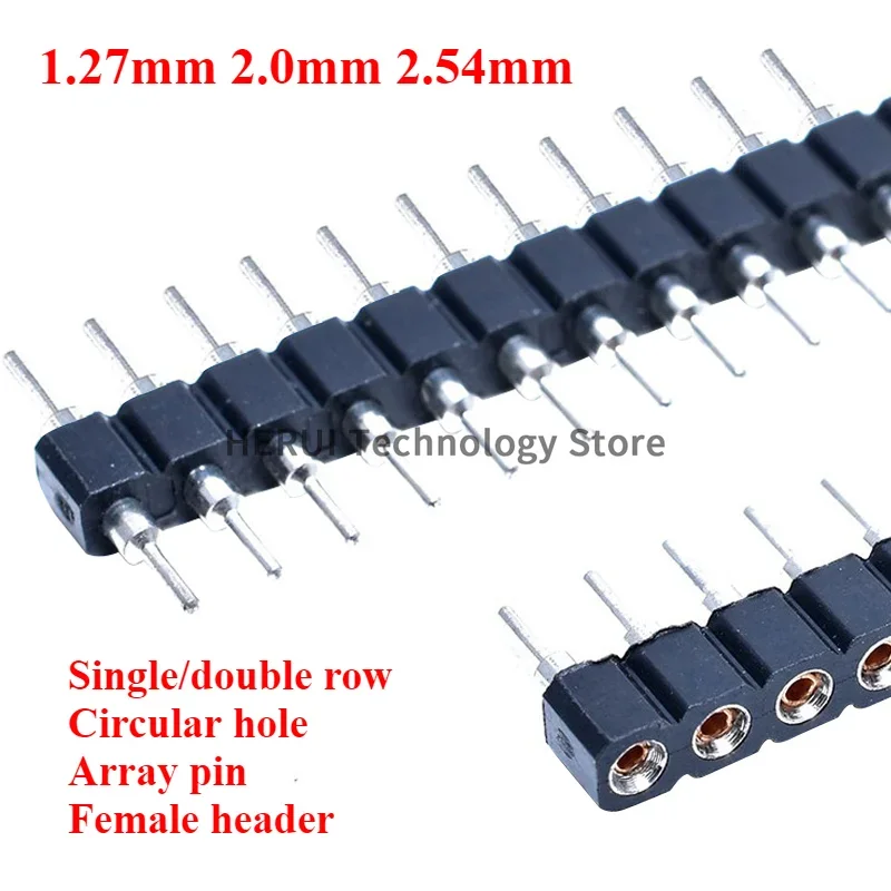 

Single/double row Circular hole Array pin Female header 1.27mm 2.0mm 2.54mm Mother seat 1*40P circular environmental protection