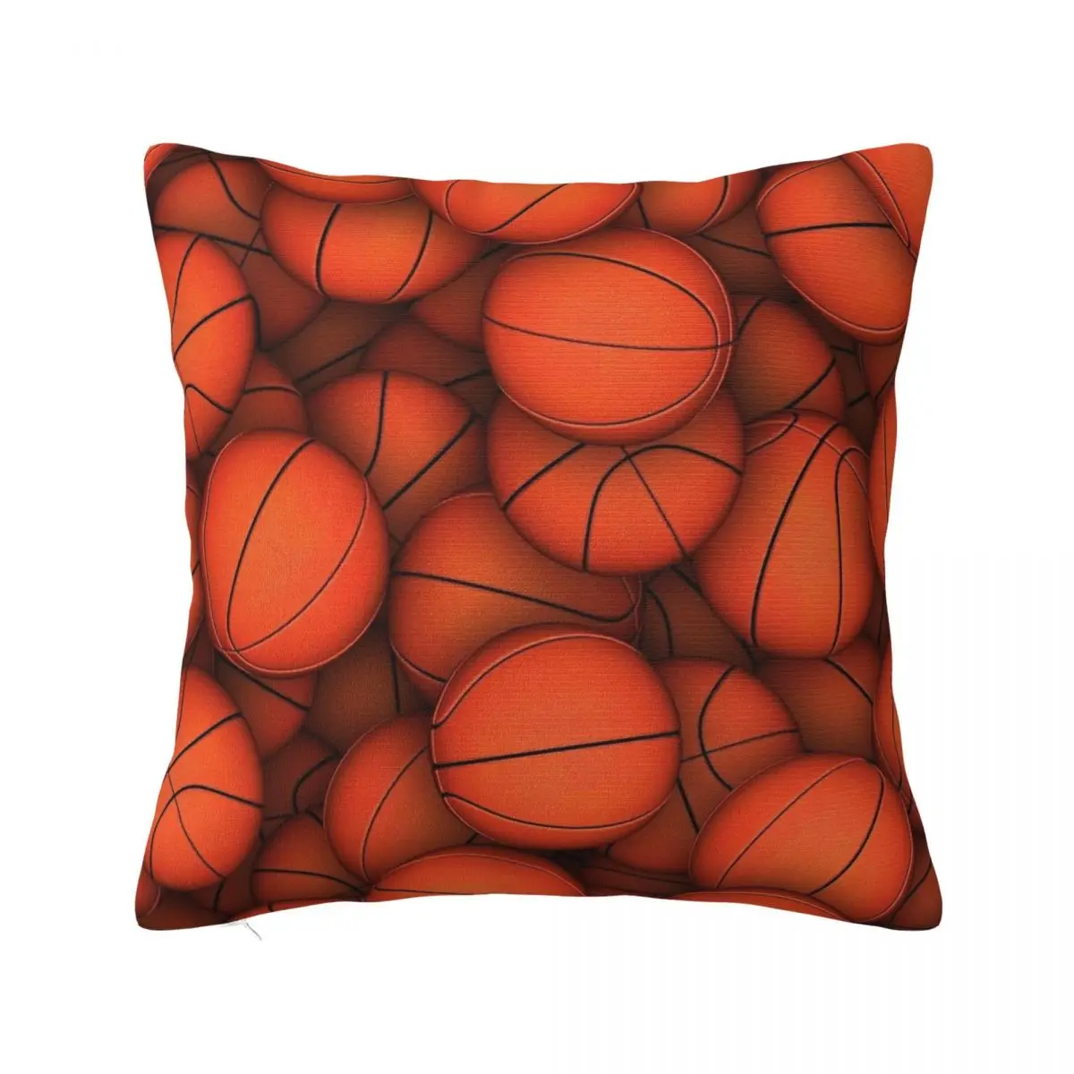 Basketball Balls Pattern Pillowcase Printed Polyester Cushion Cover Decorations Throw Pillow Case Cover Home Zippered 18''