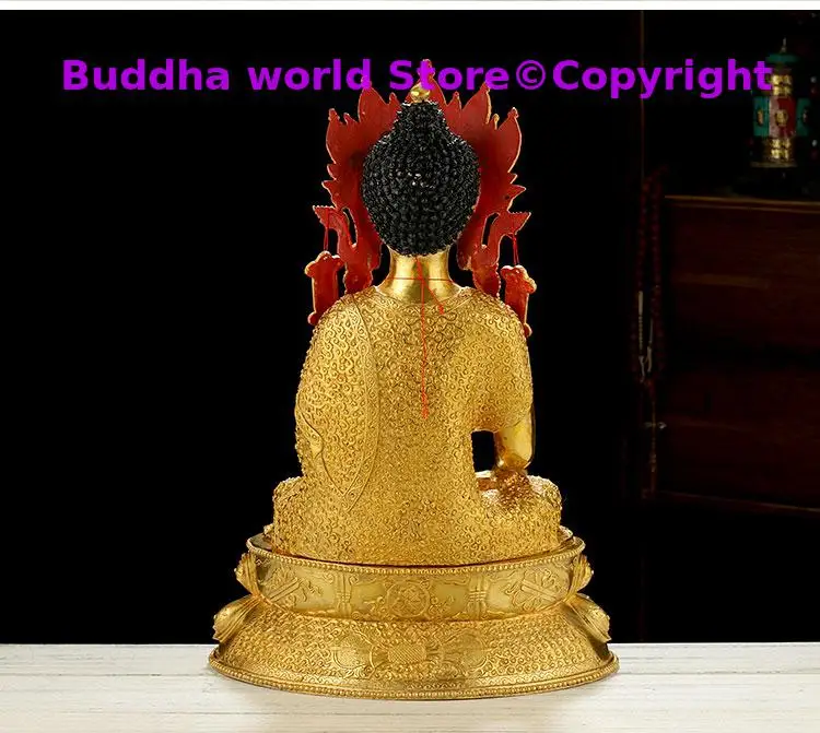 50CM large Huge home buddha statue Tibet Jokhang Temple all-powerful Sakyamuni JUEWO buddha Gold plating copper buddha statue