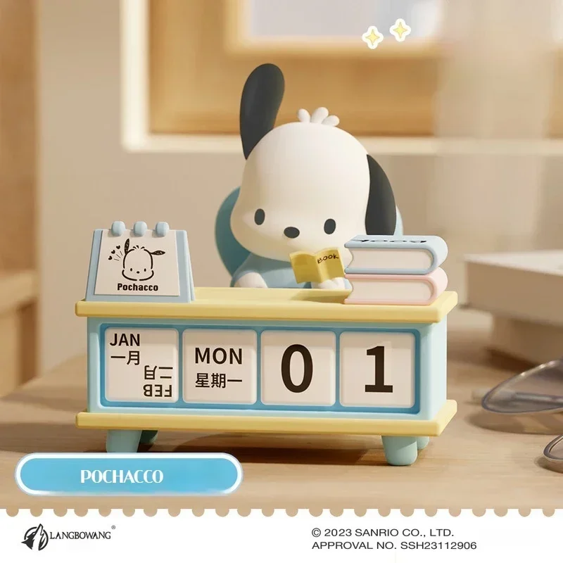 Série de calendrier de bureau Sanurgente Pochacco Kuromi, figurines d'action Kawaii, modèle à collectionner, ornements de bureau, cadeaux de Noël pour enfants