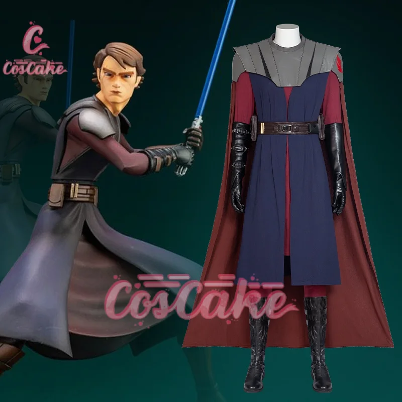 

Anakin Cosplay Obi Wan Fantasia Movie Space Battle Knight Costume Cloak Adult Men Fantasy Male Halloween Carnival Party Clothes