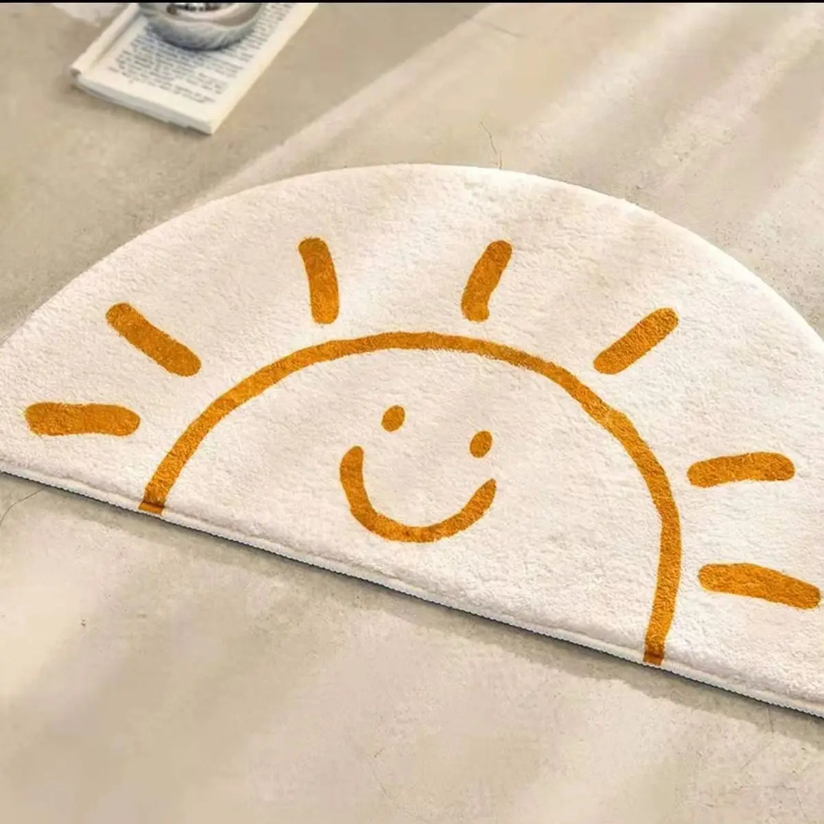 Faux Cashmere Arc Floor Mat Cute Carpet for Living Room Entrance Door Mat Bedroom Floor Mat Decoration Rugs Home Decor