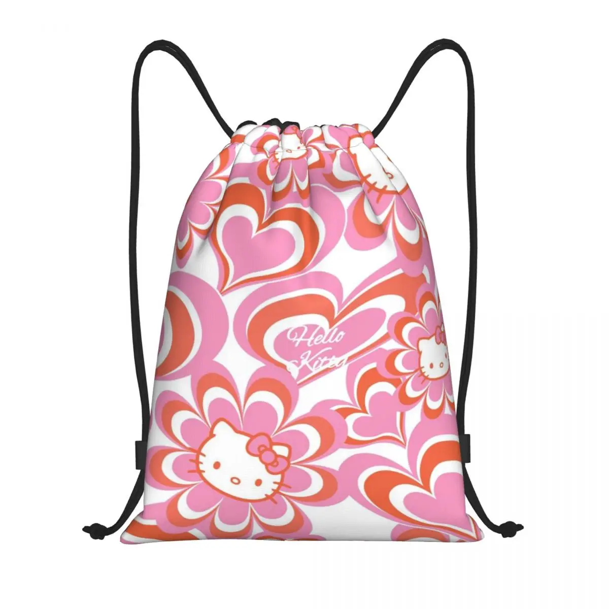 Nome personalizzato Zaino impermeabile per sport da spiaggia per nuoto all'aperto Zaino con coulisse Sanrio Hello Kitty Organizer Borsa da palestra