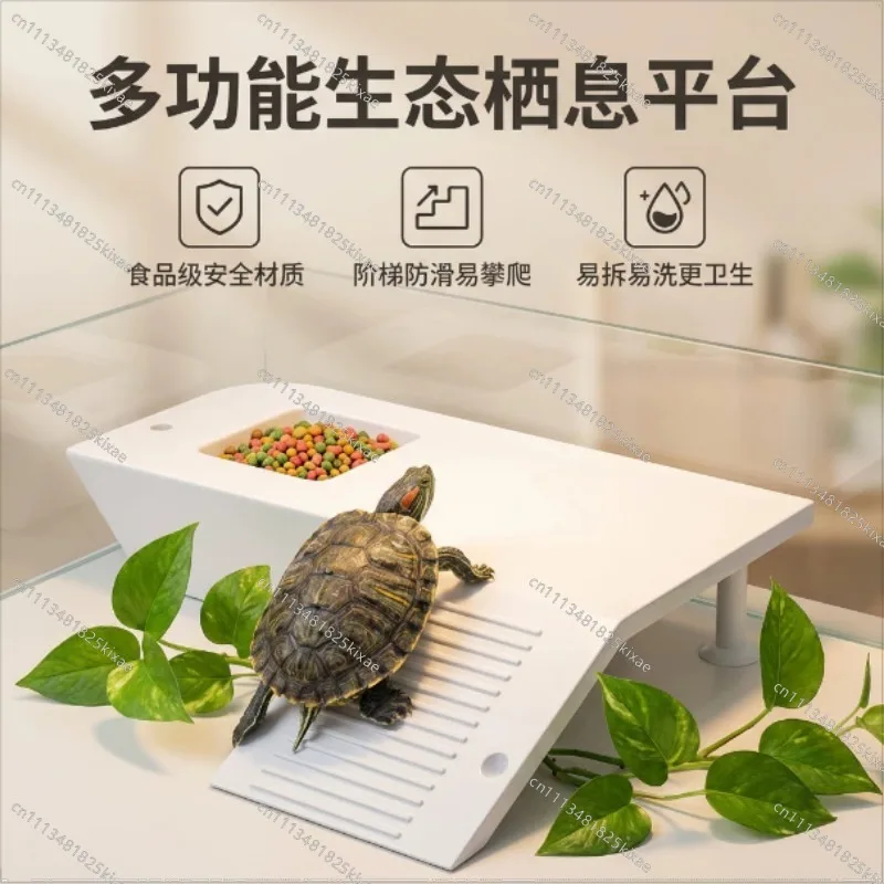 For Turtle Drying Platform, Water Turtle Suspension Climbing Floating Island, Landscaping Integrated Ladder Platform