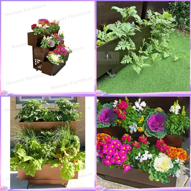 3 Tier Rolling Plant Stand Mobile Flower Pot Rack with Wheels Heavy Duty Garden Cart Trolley for Indoor Outdoor Patio Storage