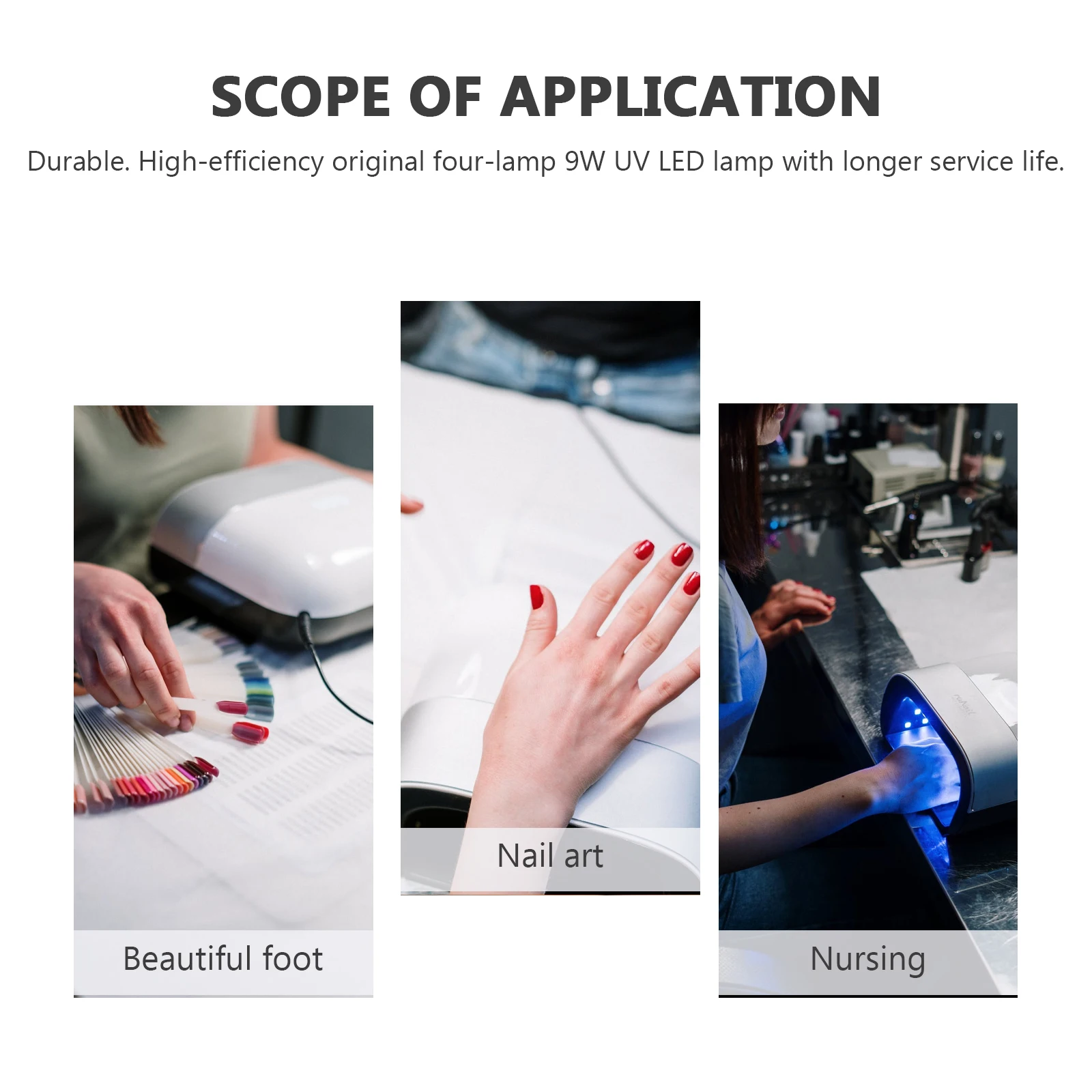 Żarówka LED 9W zamienna do lampy do suszenia żelu do paznokci, szybkie utwardzanie, oszczędność czasu, bez migotania dla oczu i skóry, dla stylistów paznokci.