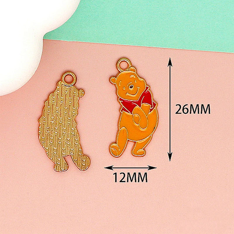 10 Uds. Colgante esmaltado de aleación de animales con personaje de dibujos animados, colgante colorido, collar, pulsera, pendientes, llavero, accesorios