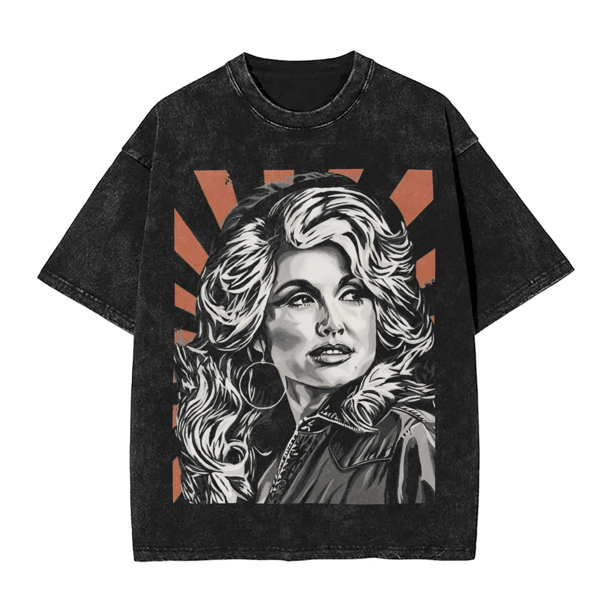Harajuku Washed Shirts RIP Dolly Parton Apparel Vintage T Shirt Oversize  Streetwear Short Sleeve Printed Tops Tees