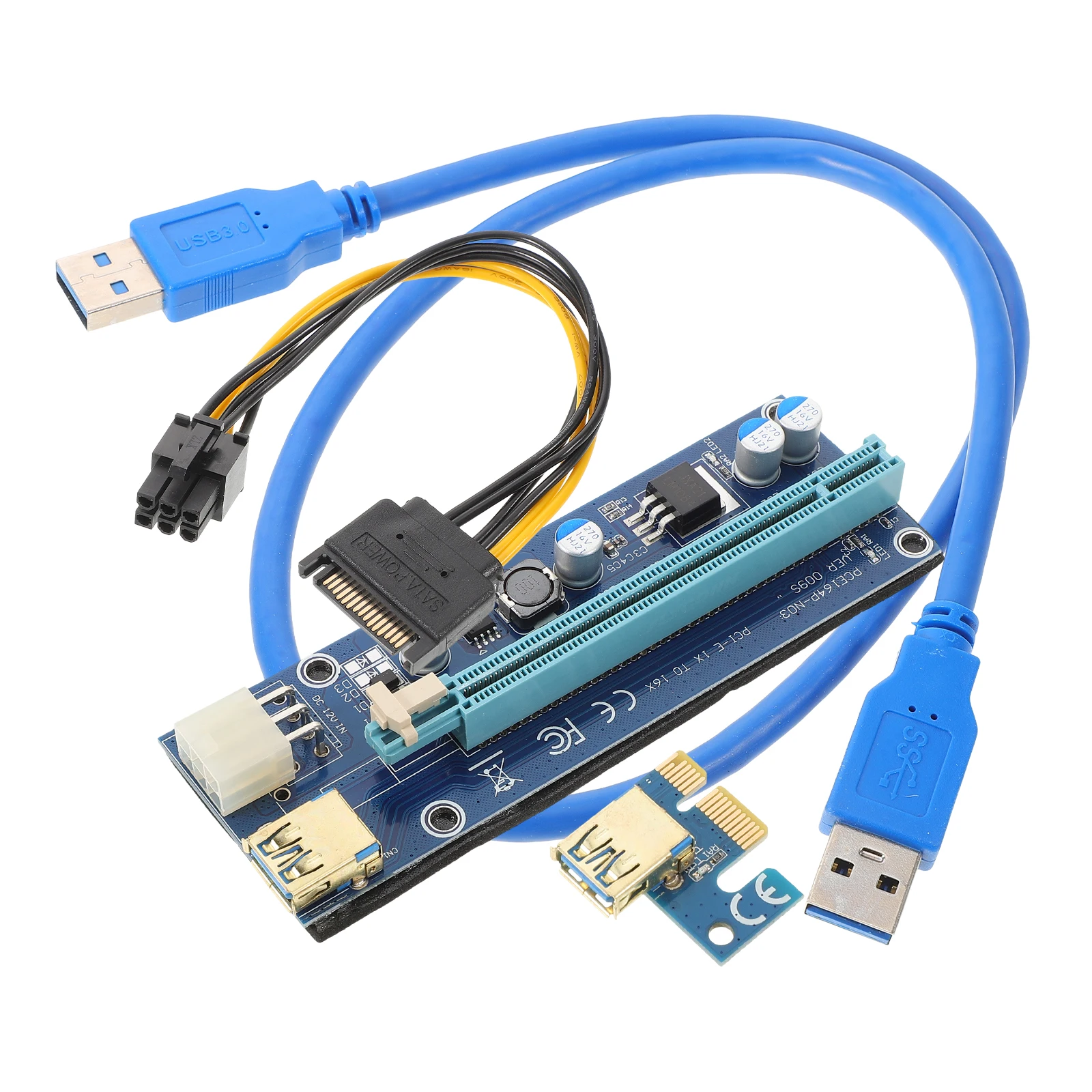 

Graphics Card Extension Cable PCIe 1X to 16X High Speed Stable Connection Power Cord Adapter USB Computer Monitor Laptop