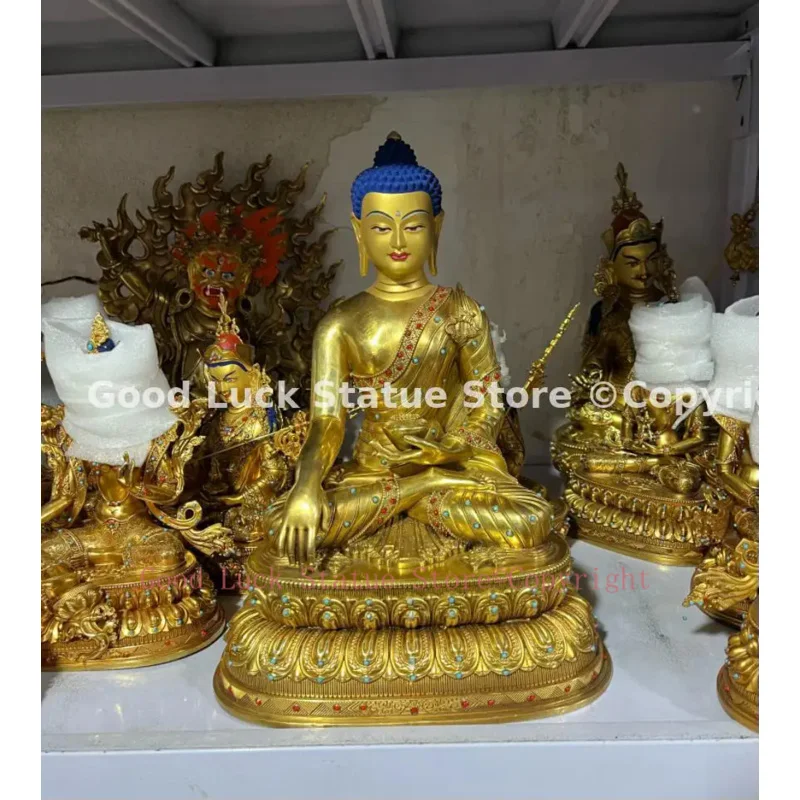 31CM Large TOP Nepal Tibet High grade copper Shakyamuni Buddha statue Worship Buddha home Family protection Health safety