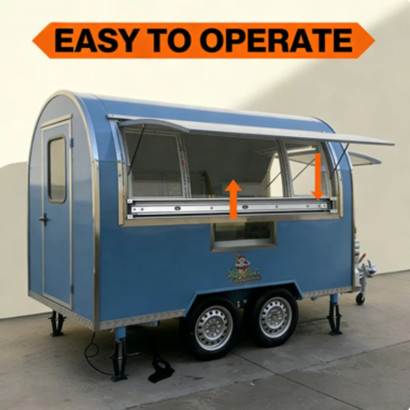 Customized Fashionable Mobile Food Trailer Tipping Trailer Mobile Coffee Trailer