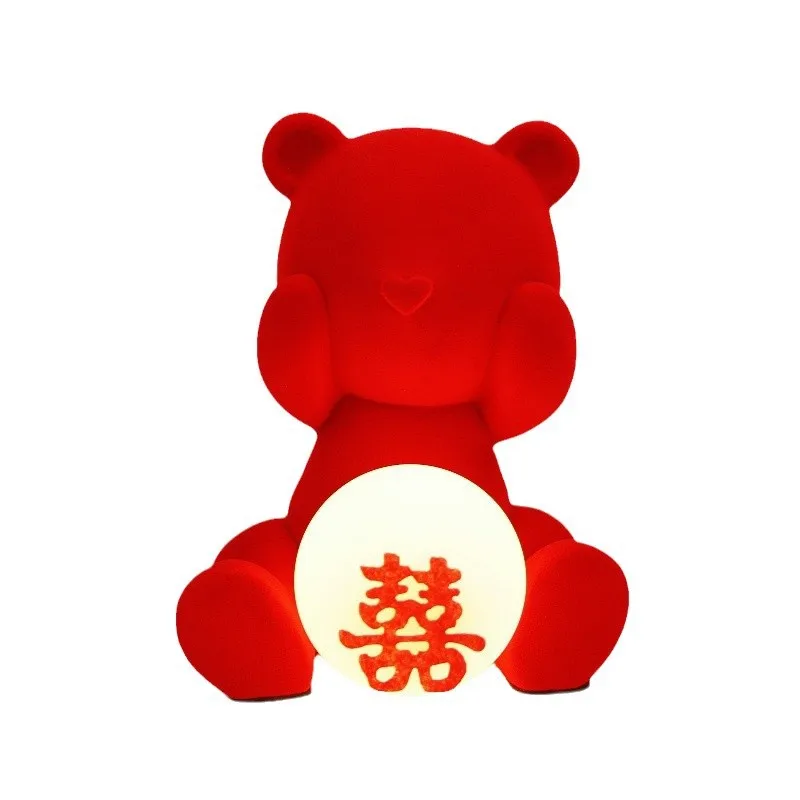 

Everlight wedding bear decorative desk lamp bedroom bed cute bedside lamp