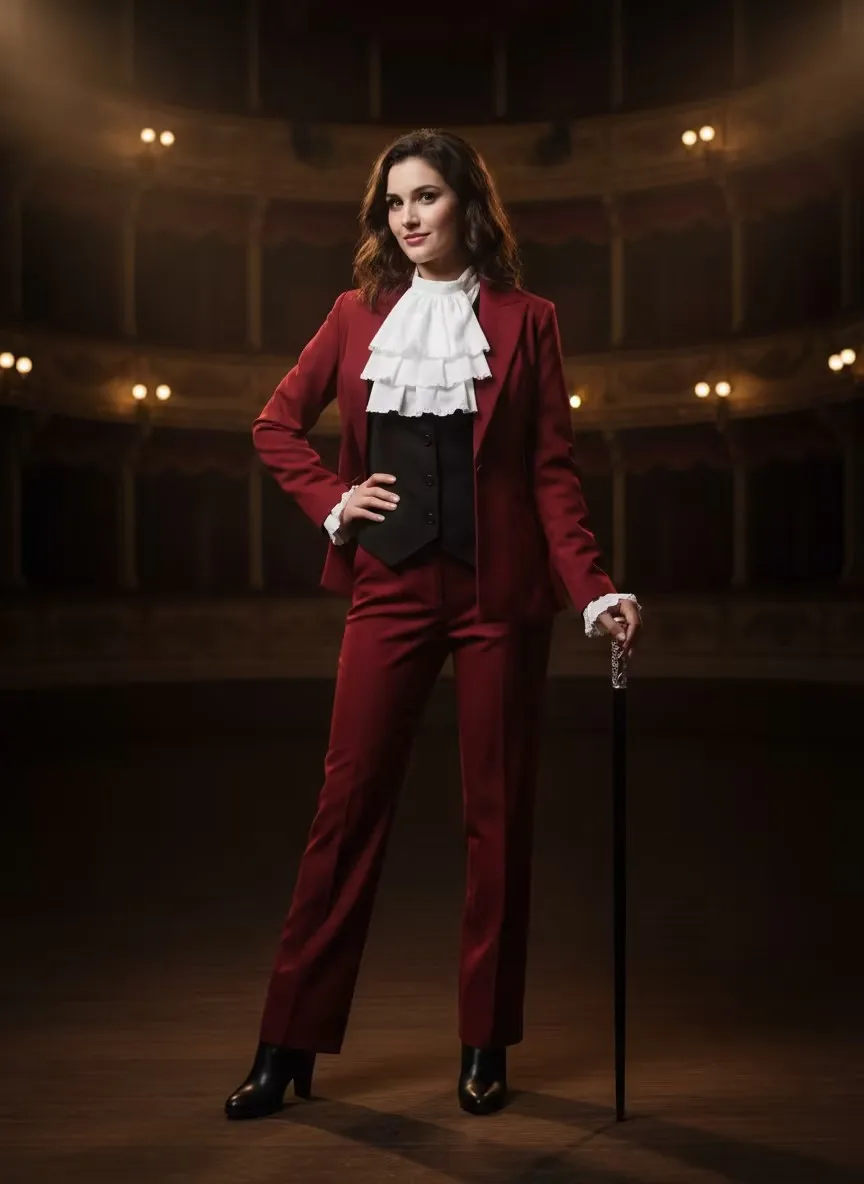 

《Customize》Anime Ace Attorney Miles Edgeworth Cosplay Costume Elegant Red Anime Party Uniform Halloween Outfits