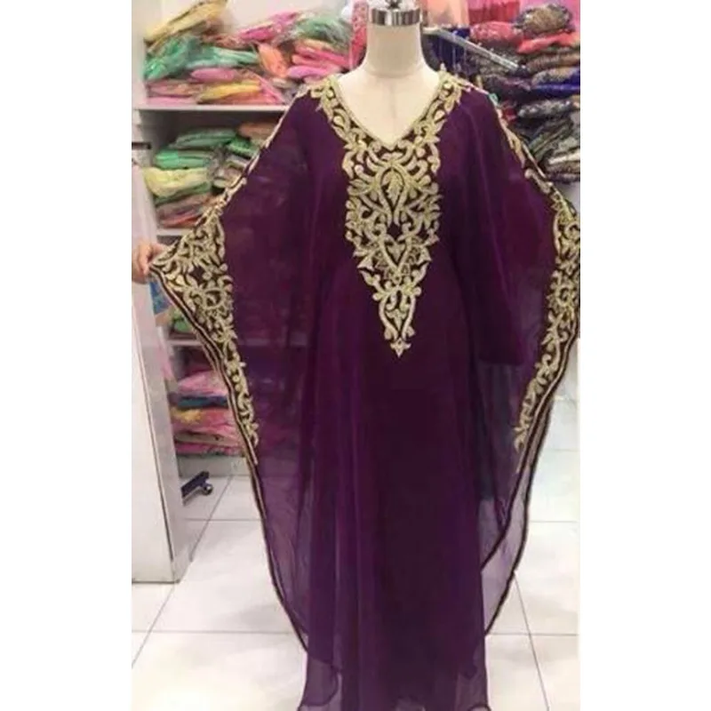 

Dubai Liquor Moroccan Long Gown Georgette Dress Muslim Women's Long Robe Arabic Fashion Trend