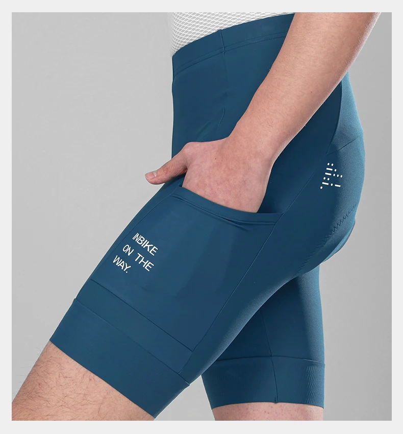 INBIKE Pro Sommer Herren-Radhose, Fahrradhose, stoßdämpfende Fahrradbekleidung, Mountainbike- und Rennradhose mit Tasche – Detail 4