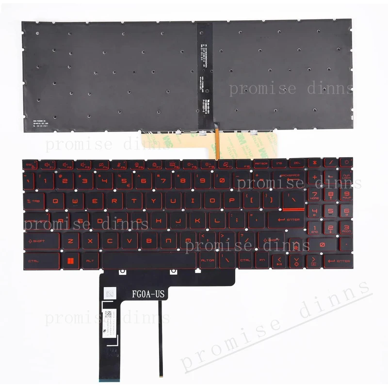 M  New for MSI GP65 Leopard 10SDR 10SER 10SCXR 10SFR MS-16U7 Red Backlit Keyboard
