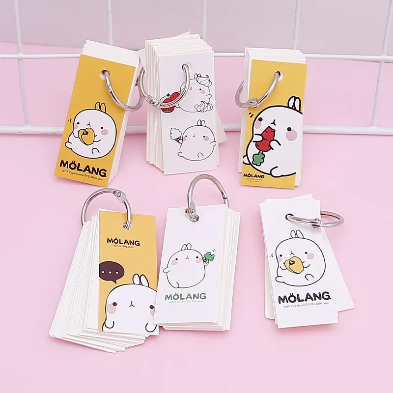 80 sheets Small Iron Ring Book Student Mini Word Portable Notepad Loose-leaf Notepad Office Accessories Kawaii School Supplies