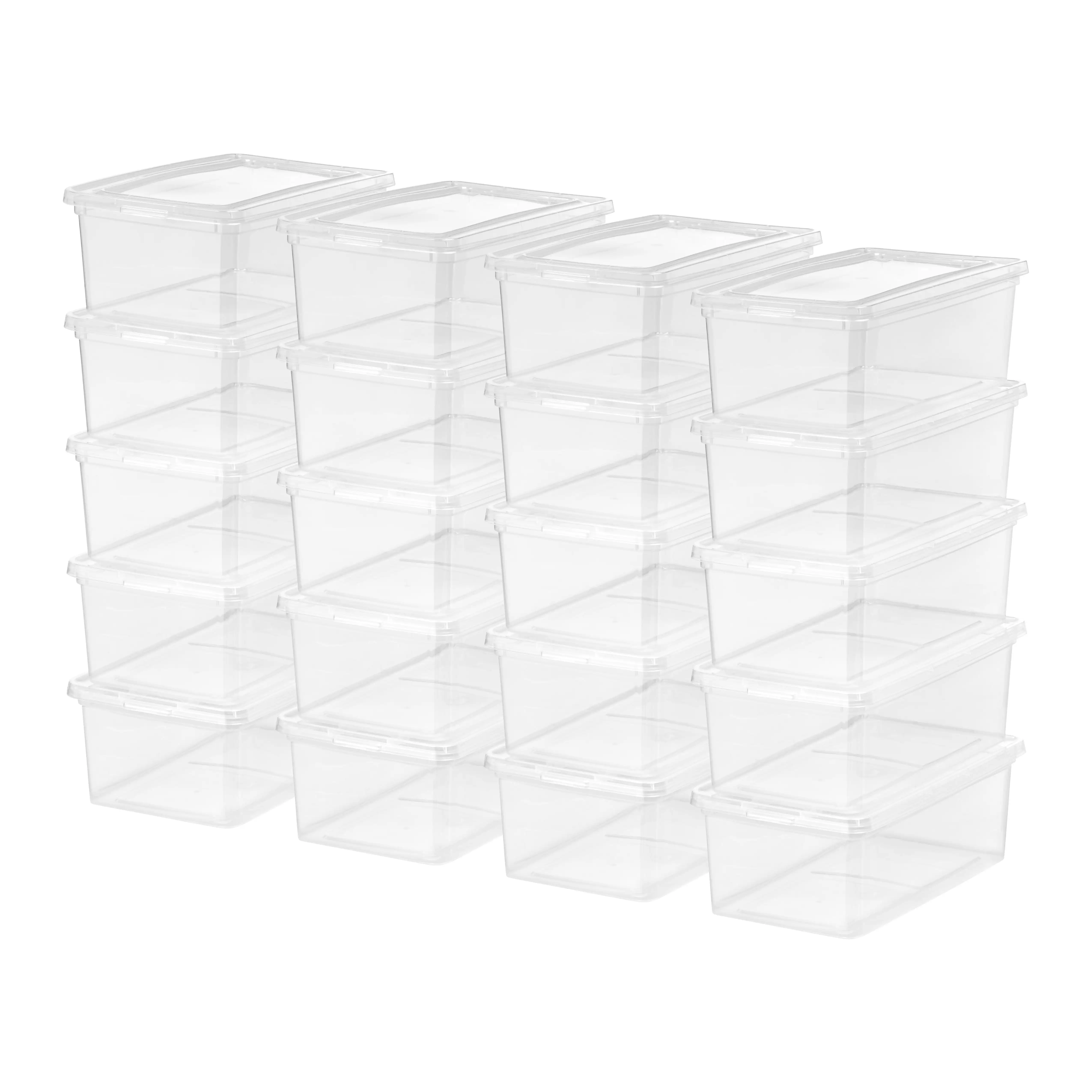 

5 Qt. Plastic Storage Bins with Lids, Clear, Stackable Totes, Containers 20Pk