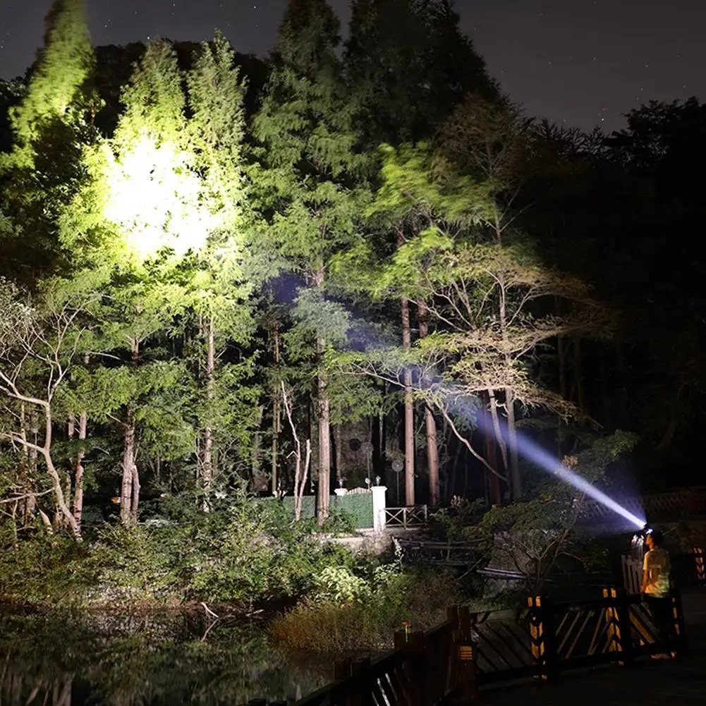 Poderoso farol led TYPE-C recarregável ao ar livre portátil faróis de acampamento noite trabalho luz emergência lâmpada pesca
