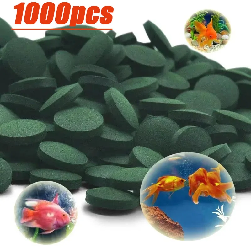 Tabletas de Espirulina de Alta Pureza (100-1000 Unidades), Alimento Enriquecedor de Algas Espirales para Mascotas, Peces, Camarones Rojos, Comida para Peces de Acuario