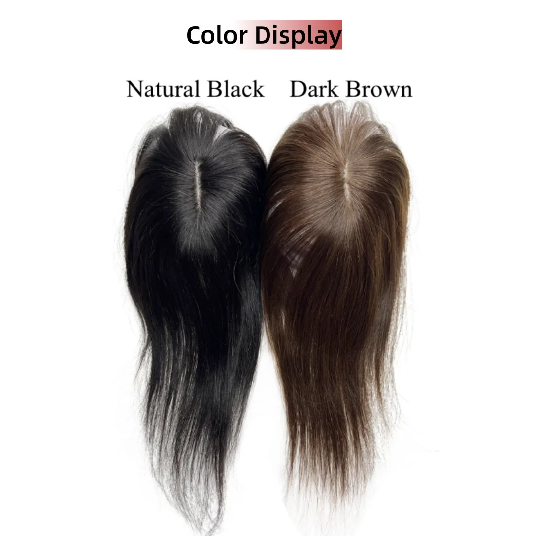 Weiche Echthaar-Topper auf Seidenbasis mit 3D-Luft-Pony für Frauen, Clips in Haarfransen, natürliche Kopfhaut-Haarverlängerung für Haarausfall