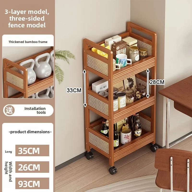 

Factory Durable Household Goodstrolley Rack Multi-layer Snack Storage Rack Floor Removable Sundries Household Storage