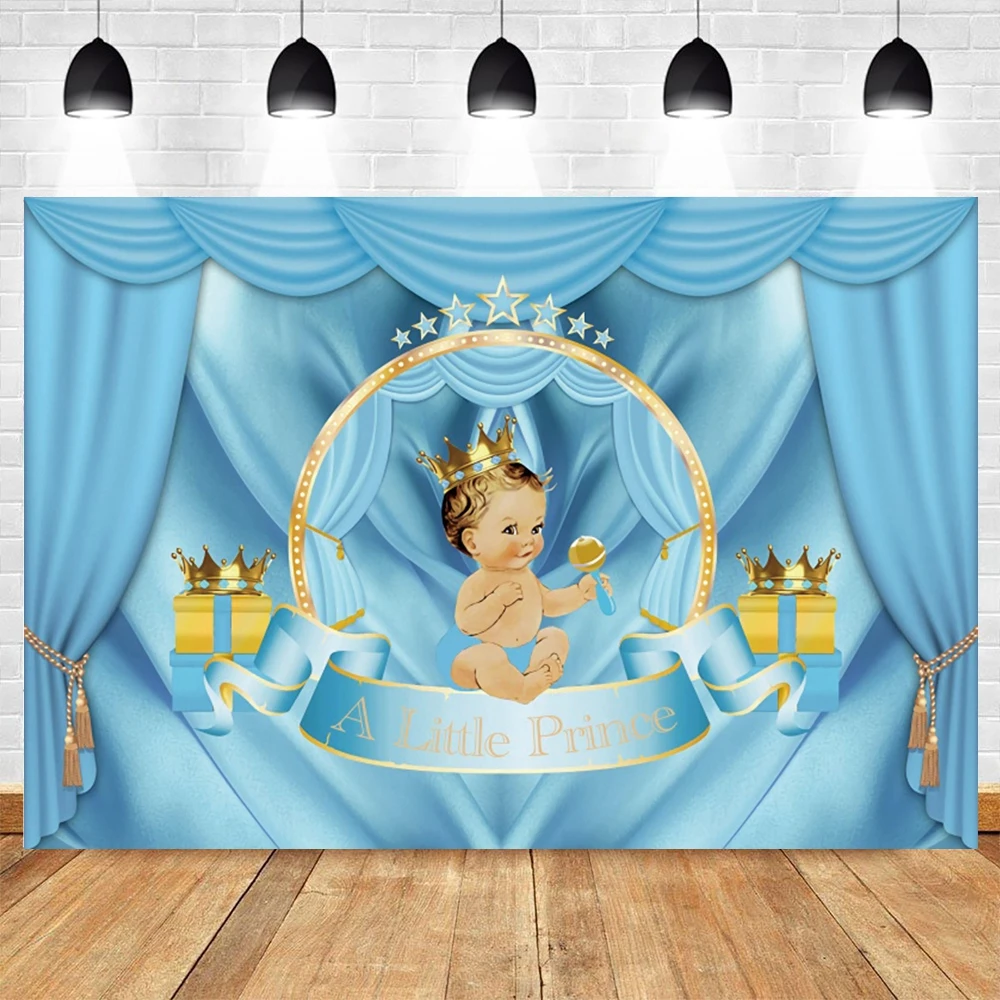 Newborn Baby Shower Backdrop Boy or Girl Prince or Princess Baby 1st Birthday Party Decor Photographic Background Photo Props