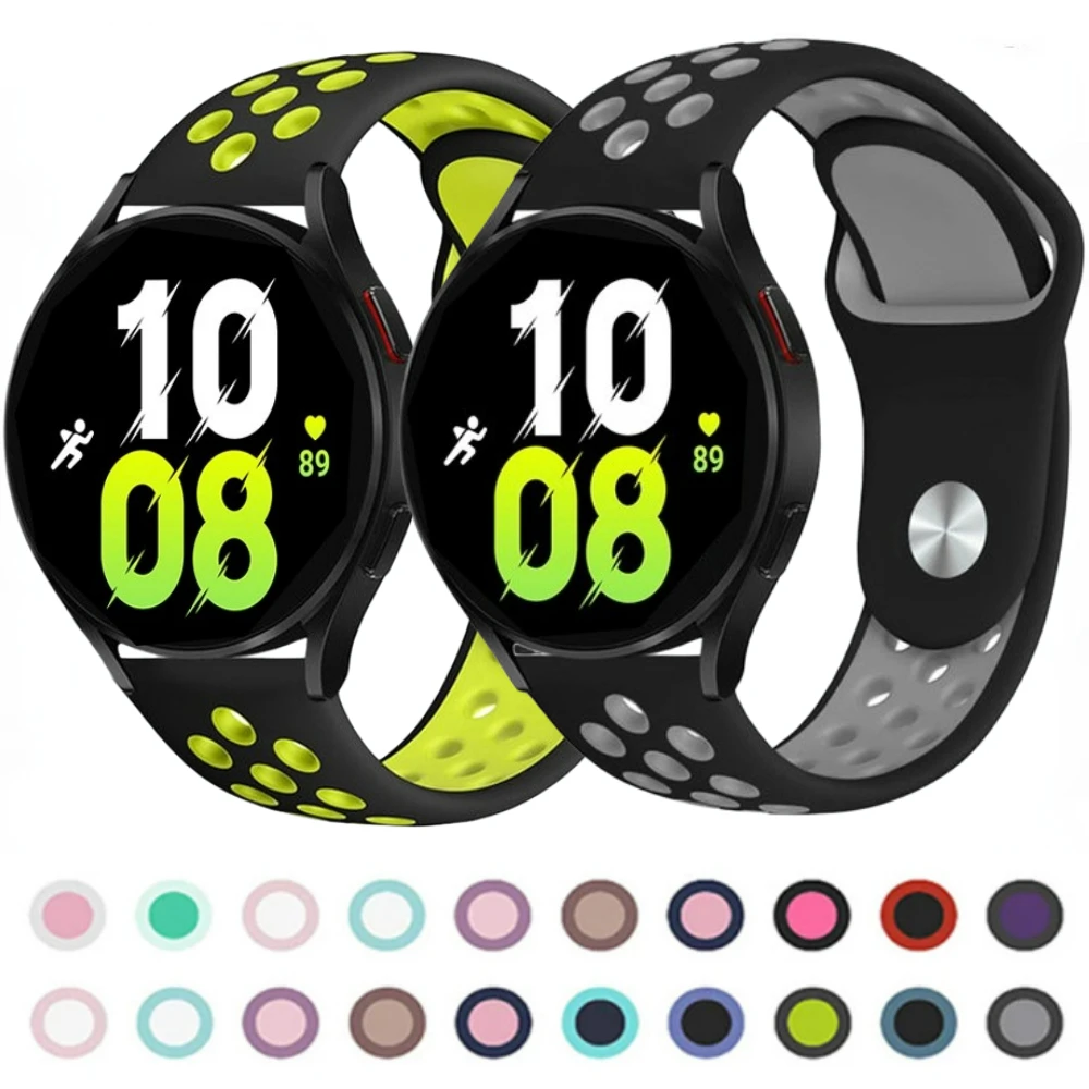 

Strap for Samsung Galaxy Watch 6/5/4/Classic/Pro 45mm 44mm 40mm 47mm 43mm Sport Silicone 20mm 22mm Bracelet Huawei 4/GT-2-3-Pro