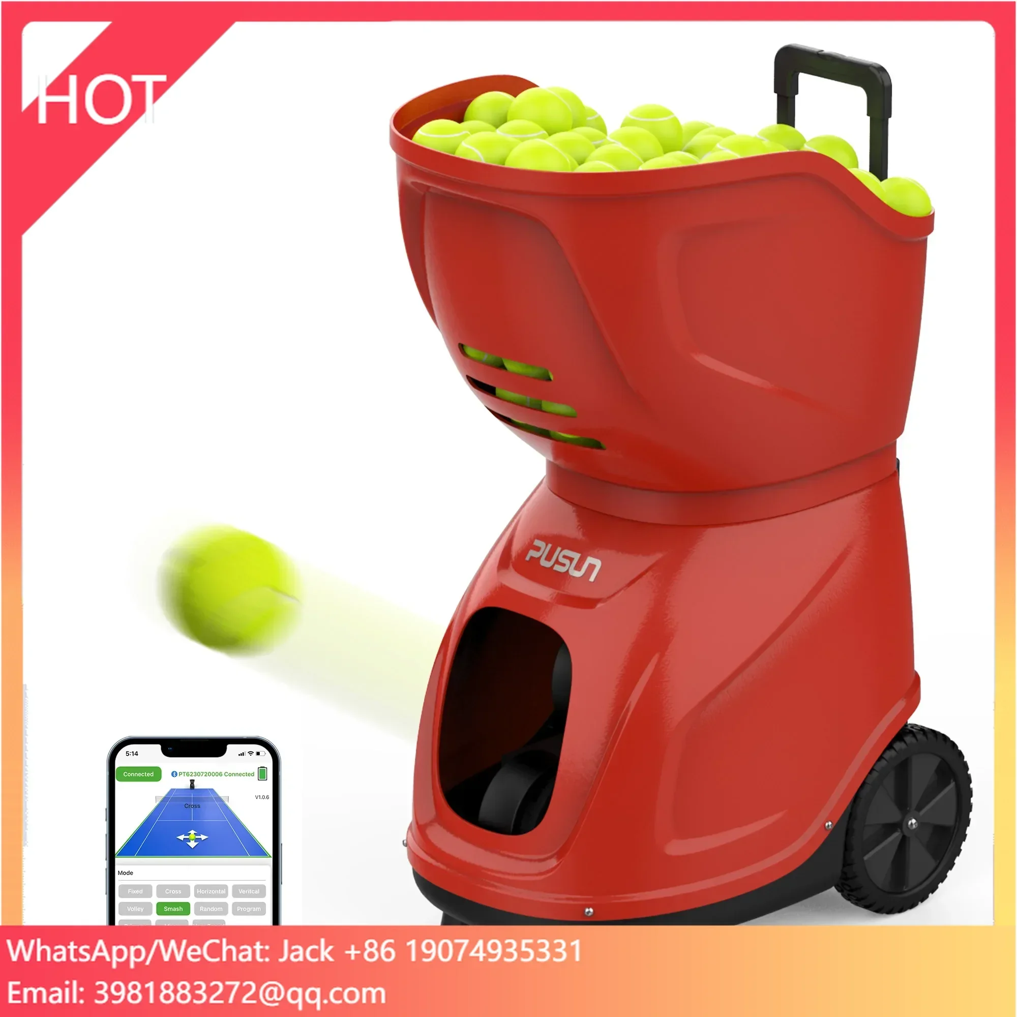 Manufacturer Wholesale Smart Pickle Ball Feeding Machine PT-9001Pickleball Pedal hrowing Machine for Training Remote Control