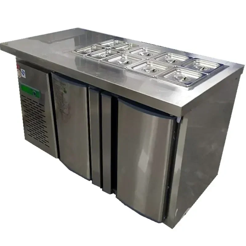 

Workbench 1.2/1.5/1.8 M Multi-Functional Stainless Steel Large Capacity Fresh-Keeping Refrigerated Cabinet Kitchen Equipment