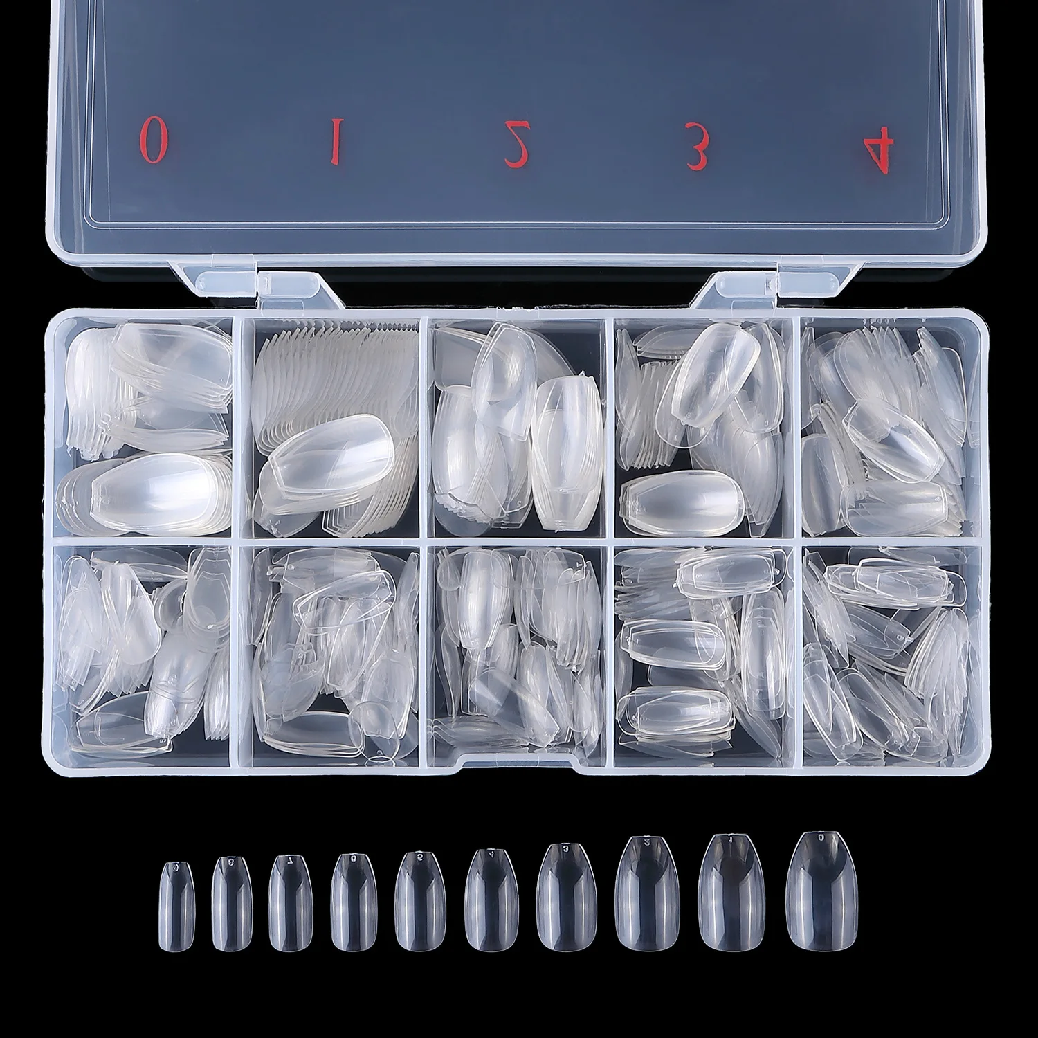 

1 Box 500 Pieces Clear Short Coffin Nails Full Cover Acrylic Nails Ballet Ballerina False Nail Art Tips Press On Nails Coffin